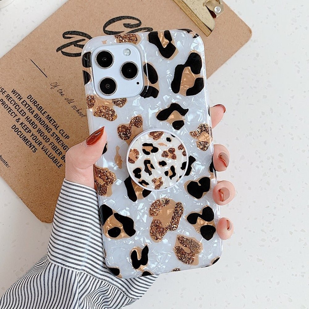 iPhone 12 Pro Max 12 11 Case Leopard Shell With Holder New
